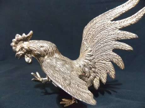 Brass Fighting Roosters