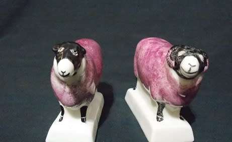 Two Porcelain Sheep from Bobby Hutchinson