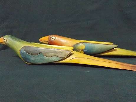Two Beautiful Balsa Wood Birds