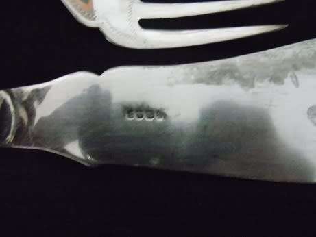 Silver Plateed Bone Handle Fish Set