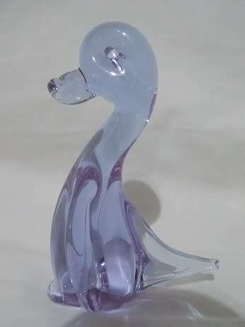 Lovely Lilac Glass Duck Paperweight