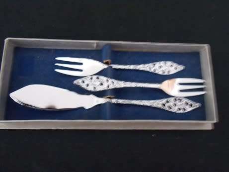 Set of Chrome Plated Butter Knife and Condoment Forks