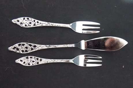 Set of Chrome Plated Butter Knife and Condoment Forks