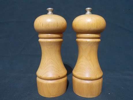 Set of Wooden Salt and Pepper Grinders