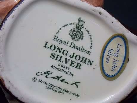 Long John Silver Royal Doulton Character Jug Hand signed by Artist