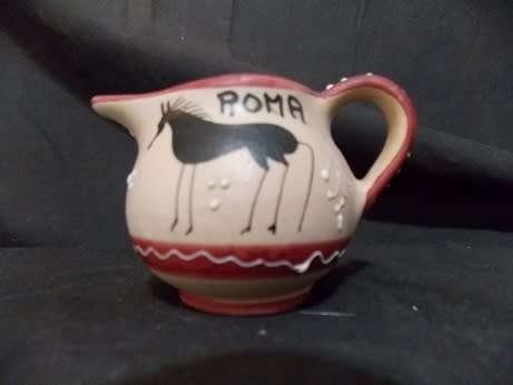 Pretty Little Milk Jug of Pottery Roma Italy by Deruta