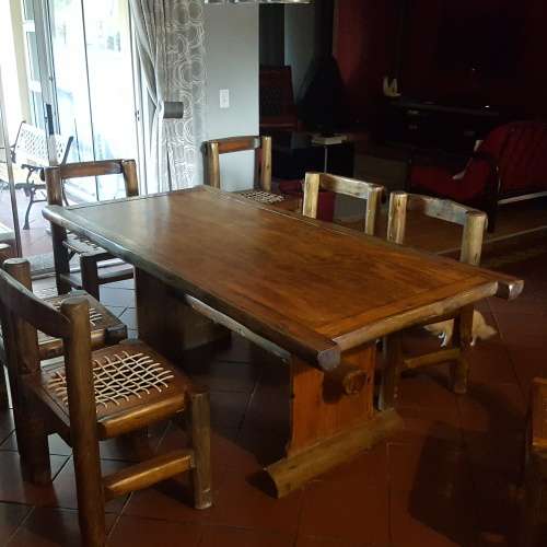 Large rustic dining suite with free Oregon pine display cabinet