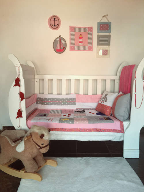 Nautical themed handmade cot set