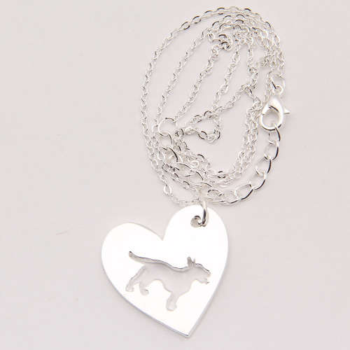 Heart with bullterrier - necklace