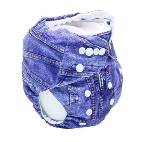 Denim style cloth daiper/nappy adjustable