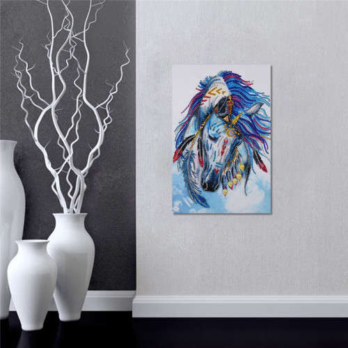 5D Diamond paint by numbers - Horse with feathers