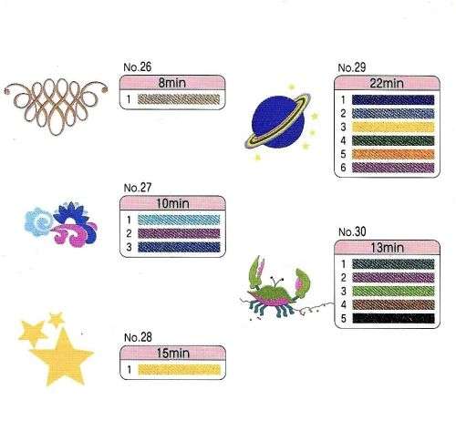 Studio collection #102  Embroidery Memory Card for Brother, Ber. Deco, Baby Lock .pes