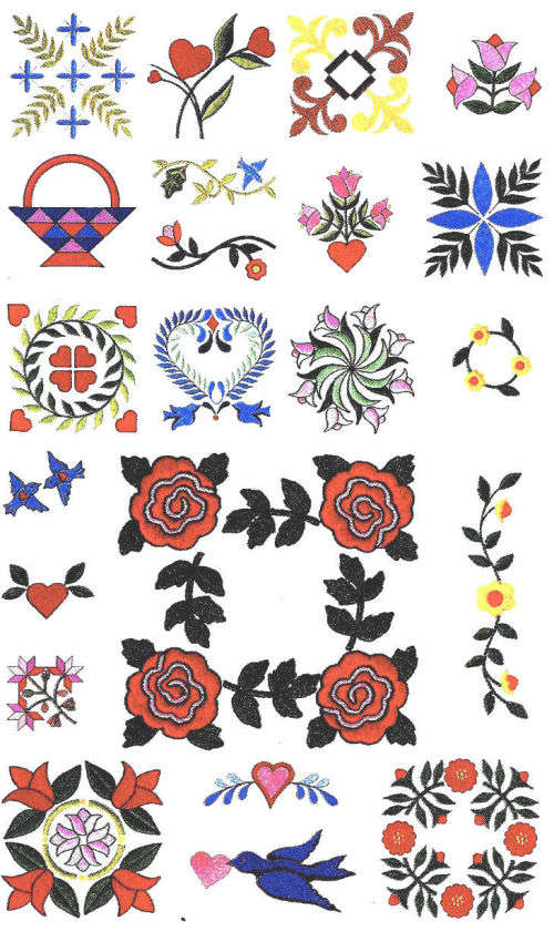 Studio quilting collection #103  Embroidery Memory Card for Brother, Ber. Deco, Baby Lock .pes