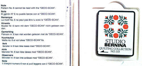 Studio quilting collection #103  Embroidery Memory Card for Brother, Ber. Deco, Baby Lock .pes
