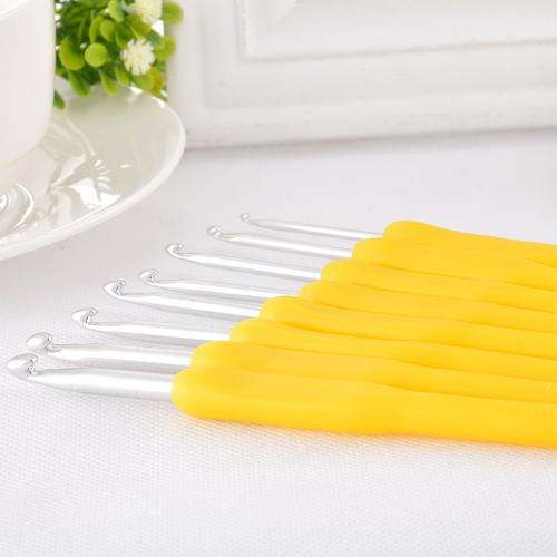 8 pce Crochet hook ABS handle - Yellow