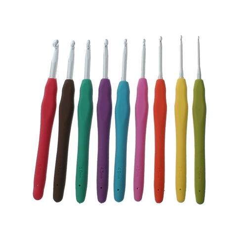 9 pce Crochet hook set TPR handle