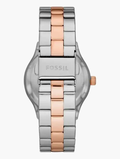 Fossil Silver & Rose Gold Automatic Modern Sophisticate Stainless Steel Watch