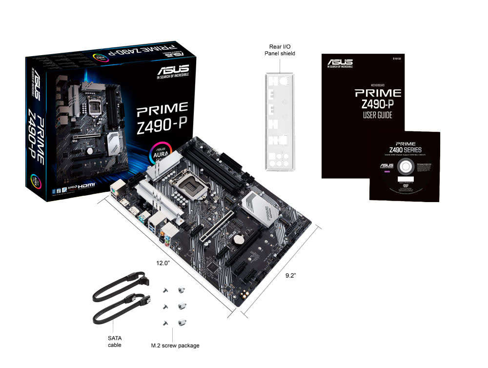 Asus PRIME Z490-P + Intel® Core i7-10700T Processor + 250gb NVME Motherboard Cpu NVME Combo