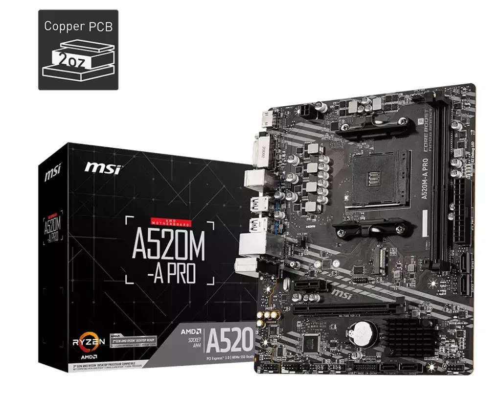 MSI A520M-A PRO AM4 Micro ATX Motherboard