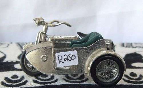 Vintage Die cast metal motorbike with sidecar by Lesney England