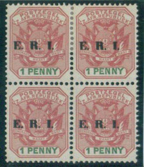 SACC 245 1901 ERI 1d - Wmk Multiple Crown CA - Bock of 4 **/*