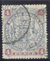 SACC 62 - 1897 4d Definitive - Scrolls between Springbok's legs - Very Fine Used