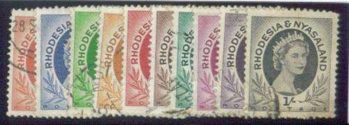 SACC 1-9 - Rhod&Nyassa 1954 Definitives - The 10 Small Format Values - Very Fine Used