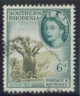 Southern Rhodesia - SACC 86- 1953 6d Definitive -  Fine Used