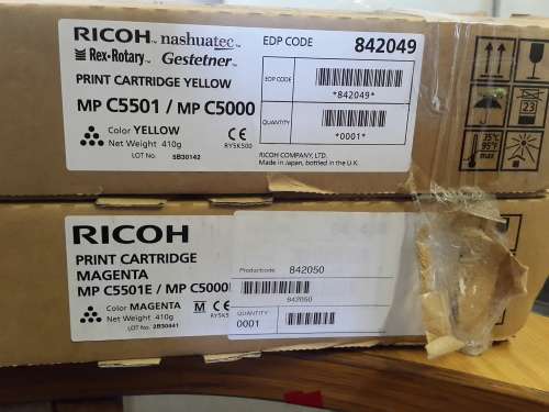 NEW SET OF BLACK: CYAN: MAGENTA: YELLOW TONERS FOR RICOH MP C5000/ C5501