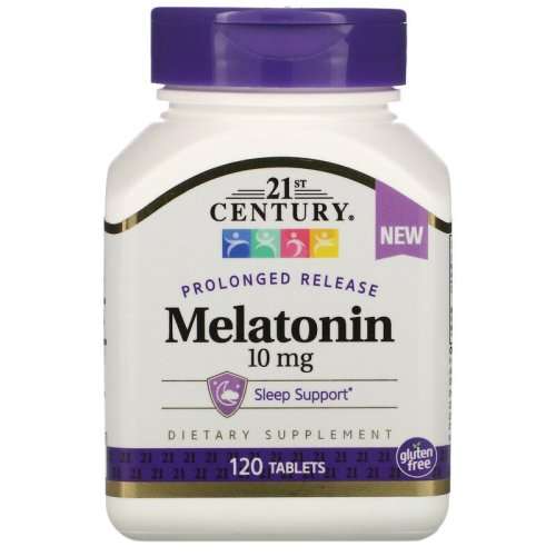 21st Century, Melatonin, Prolonged Release, 10 mg , 120 Tablets