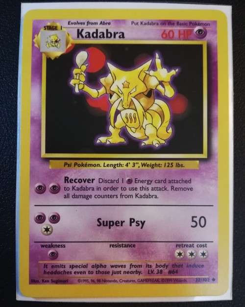 Pokemon Kadabra - Base Set (NearMint)