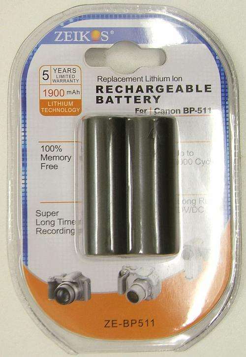 Zeikos ZE-BP511 Rechargeable Lithium Battery for Canon BP511