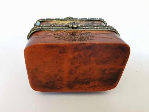 Antique Chinese Eastern Bone made two-layer small jewel box