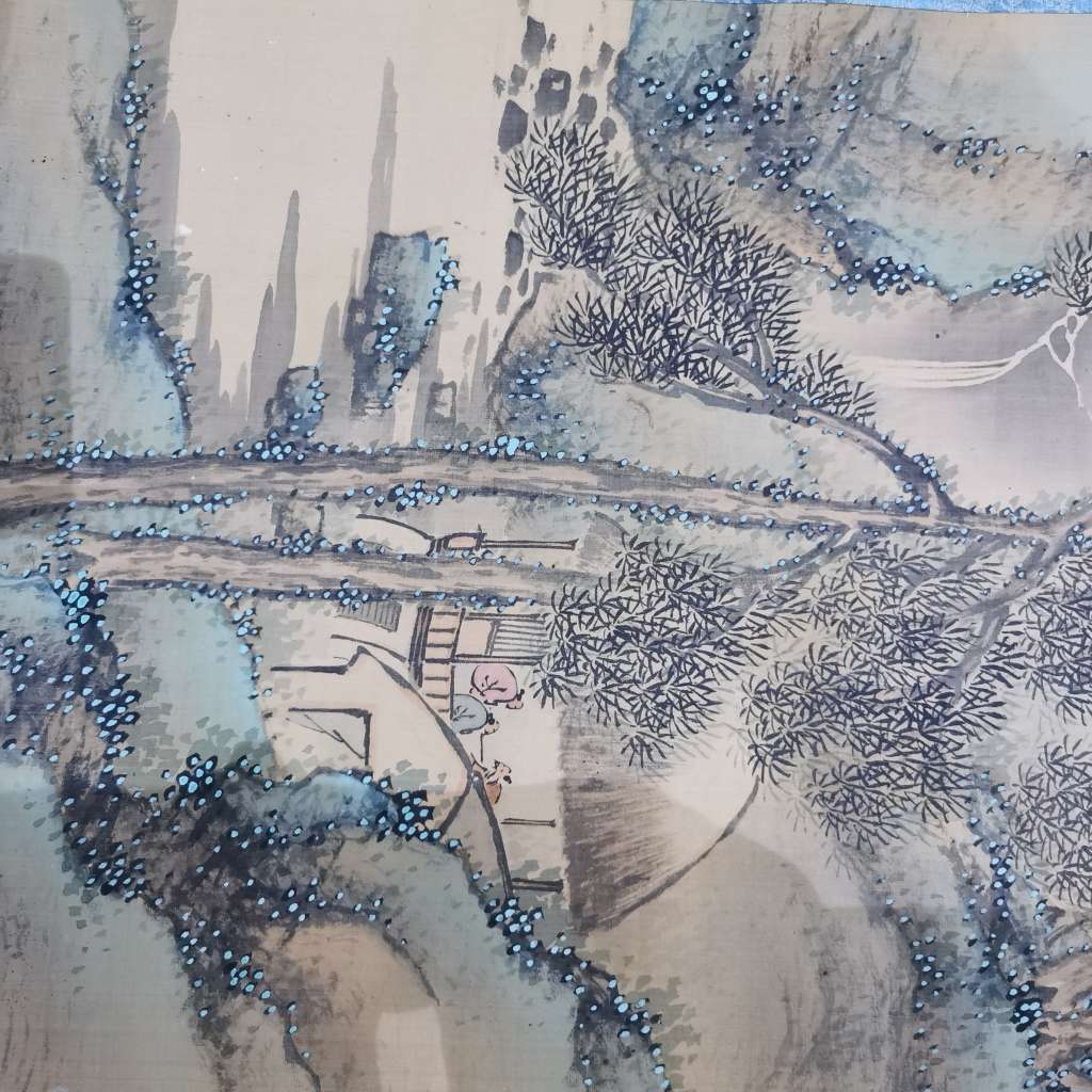 Old vintage Chinese scroll painting