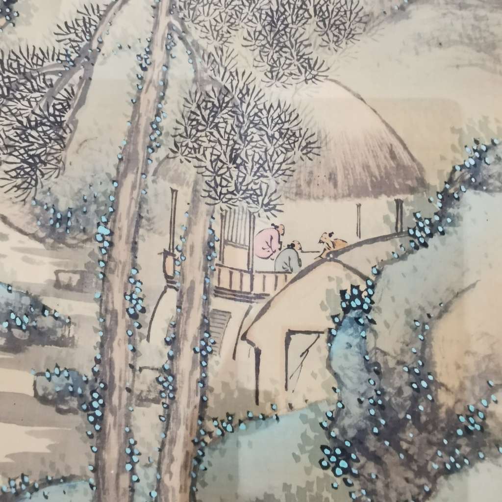 Old vintage Chinese scroll painting