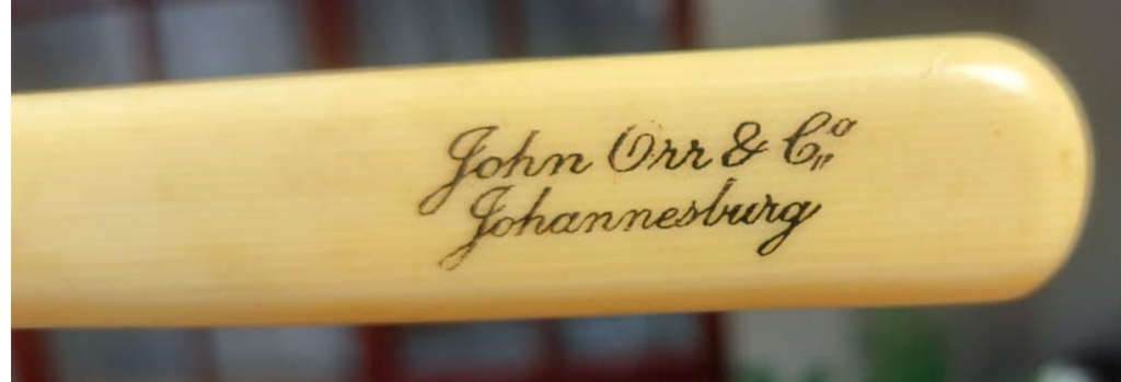 RARELY SEEN 1929 JOHN ORRS KNIFE SHARPENER ROD WITH CLASSIC YELLOW FAUX BONE HANDLE