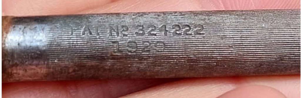 RARELY SEEN 1929 JOHN ORRS KNIFE SHARPENER ROD WITH CLASSIC YELLOW FAUX BONE HANDLE