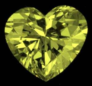 0.39ct Heart Cut Loose Diamond NDGL Certified Fancy Yellow SI2