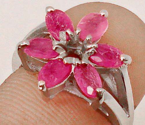 Red Faux Ruby Sterling Silver Ring size 7.5 (in stock)