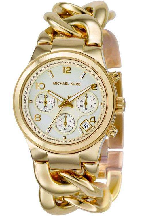 Micheal Kors Runway Chronograph Gold Chain Women's Watch MK3131