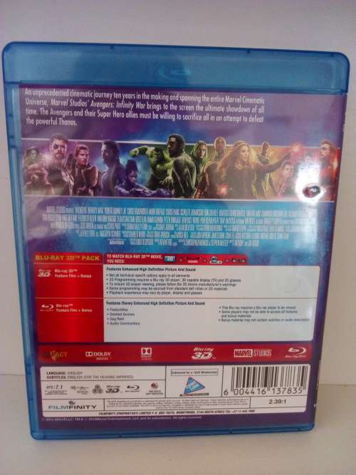 Avengers Infinity War BluRay 3D and BluRay