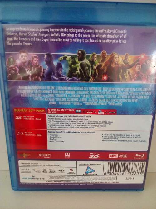 Avengers Infinity War BluRay 3D and BluRay