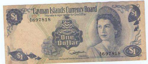 CAYMAN ISLANDS $1 1974 ----------USED AS PER SCAN.