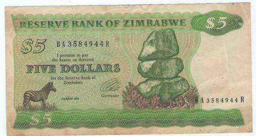 ZIMBABWE $5 AS PER SCAN.