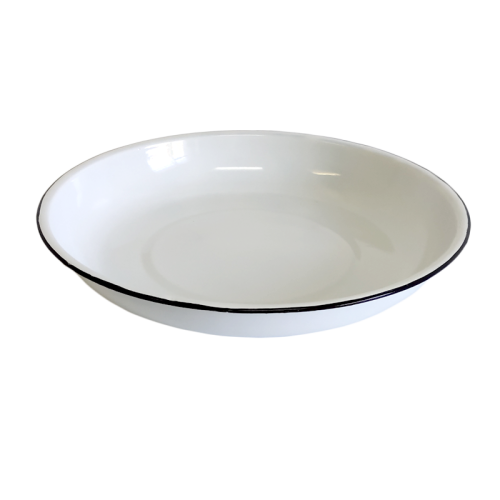 New World Enamel Rice Plate 20/22/24/26cm - 22cm / White