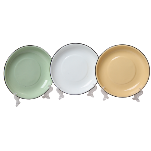 New World Enamel Rice Plate 20/22/24/26cm - 22cm / Cream