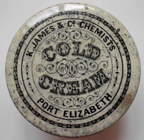 K. James & Co Chemist Cold Cream, Port Elizabeth
