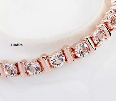 **REDUCED**  AMAZING 18K ROSE GOLD VERMEIL CR DIAMOND TENNIS BRACELET