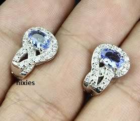 **BELOW COST**   REAL TANZANITE 925 STERLING SILVER EARRINGS