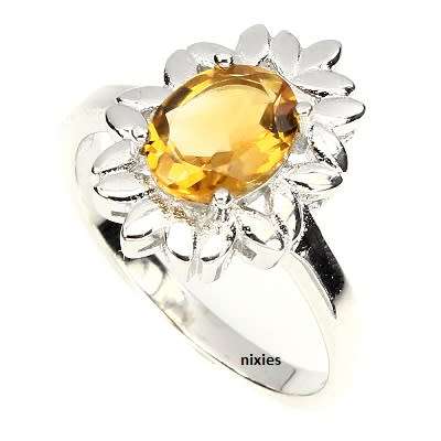 **R1 NO RESERVE** REAL CITRINE 925 STERLING SILVER RING - SIZE 8(Q)